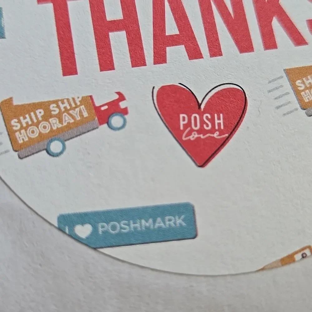 Thanks Stickers Sheet Poshmark Posh Swag Merch RARE big Sticker 1 Sheet 12 Indiv
